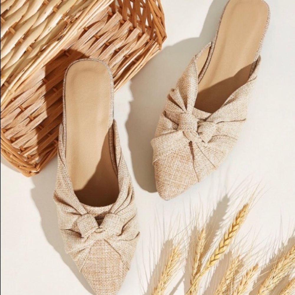 🧡 Bow Decor Flat Mules